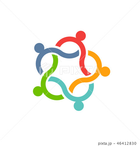 Curly Teamwork consultants vector illustration 46412830