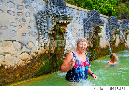 People in hot spring Air Panas Banjar on Bali 46413821