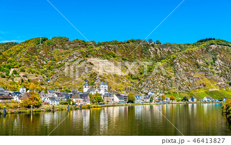 View of Treis-Karden town with the Moselle river in Germany 46413827