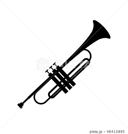 Trumpet Simple Black Iconのイラスト素材