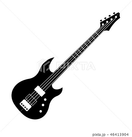 Black Electric Guitar Iconのイラスト素材