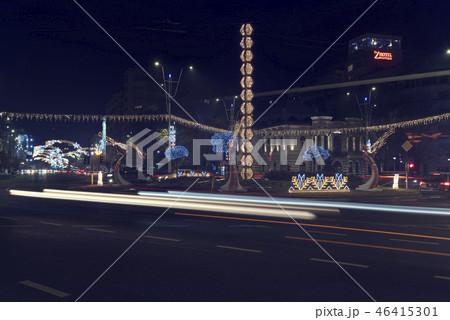 Center of Bucharest. Christmas decoration 46415301
