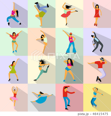 Dances flat icons set 46415475