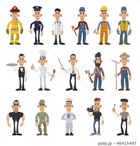 Cartoon men of 16 different professions Cartoon men of 16 different professions 46415497