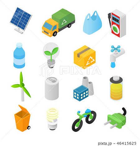Ecology isometric 3d icons 46415625