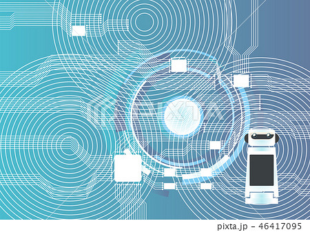 人工知能のイメージ 近未来のイメージ素材 近未来のテクノロジー 人工知能と通信 人工知能とネのイラスト素材