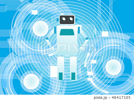 人工知能のイメージ 近未来のイメージ素材 近未来のテクノロジー 人工知能と通信 人工知能とネのイラスト素材