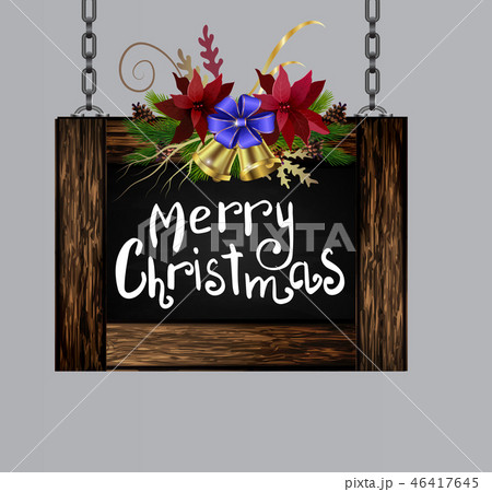 Vector wooden christmas board 46417645