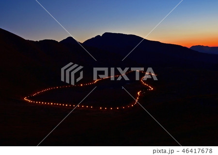 星空とライトアップのコラボ＠曽爾高原 46417678