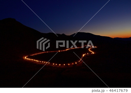 星空とライトアップのコラボ＠曽爾高原 46417679