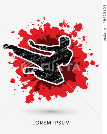 Kung Fu pose graphic vector Kung Fu pose graphic vector 46418351