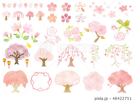 手描きイラスト✣創作水彩原画『朧桜』 朧月と桜＊ 原画 送料無料 インテリア イラスト がちゃ 通販