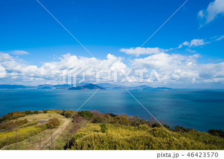 瀬戸内海 香川県さぬき市から小豆島方面を2018年12月撮影 46423570