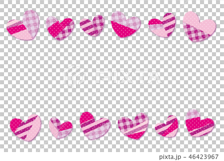 パッチワーク風ハート  ポストカード 背景素材 ピンク 46423967