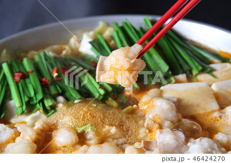 もつ鍋 チゲスープ ホルモン 小腸もつ 箸 ぷるぷる 博多名物 46424270