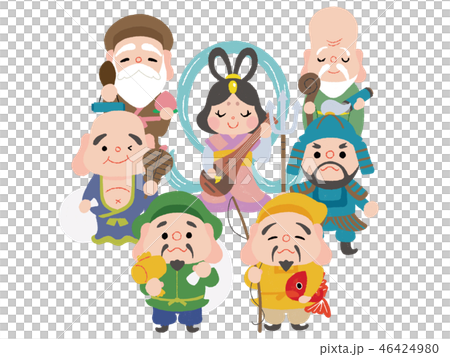 とっても可愛い七福神　円陣 46424980