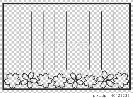 シンプルな桜の縦書き便箋のイラスト素材 46425232 Pixta