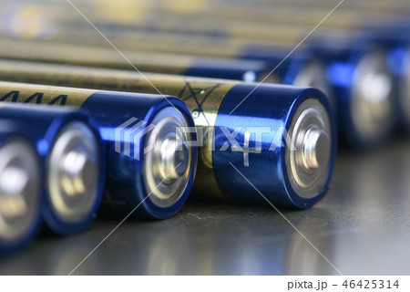 AAA alkaline batteries in perspective 46425314