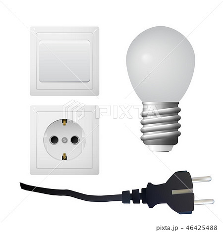 Socket with plug, light bulb. Socket with plug, light bulb. 46425488