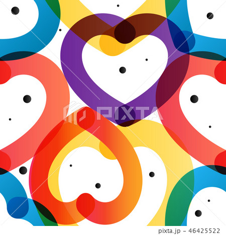 Love heart vector colorful trendy seamless pattern 46425522