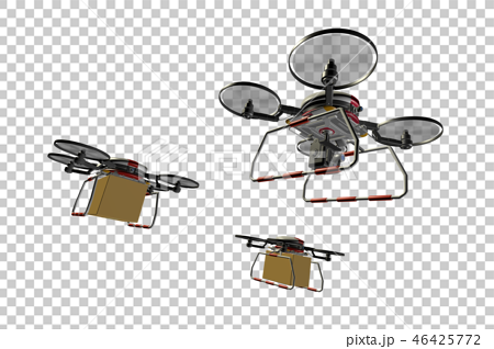 Drone Delivery Image Formation Flight Stock Illustration