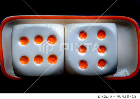 Casino cube dice set on black background. Casino cube dice set on black background. 46428718