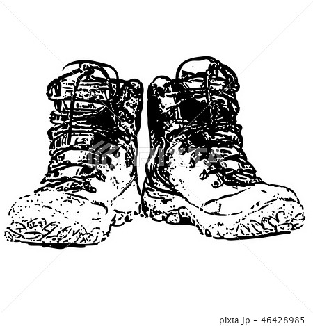 Pair of Dirty Boots Isolated on white Pair of Dirty Boots Isolated on white 46428985