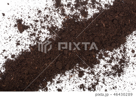 Pile heap of soil isolated on white background 46430289