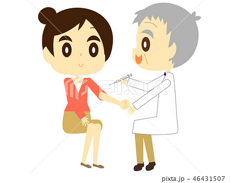 予防接種の注射を受ける女性 予防接種の注射を受ける女性 46431507