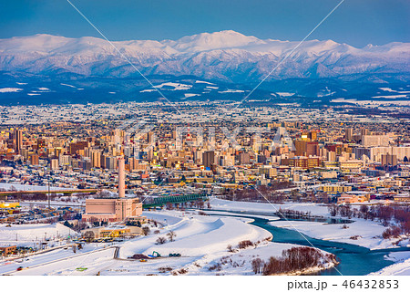 Asahikawa, Hokkaido, Japan Winter Skyline 46432853