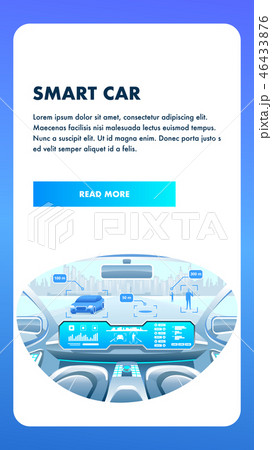 Smart Car Phone Application. Banner Illustration. Smart Car Phone Application. Banner Illustration. 46433876