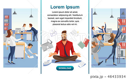 Balance in Multitask Office Work Vector Web Banner 46433934