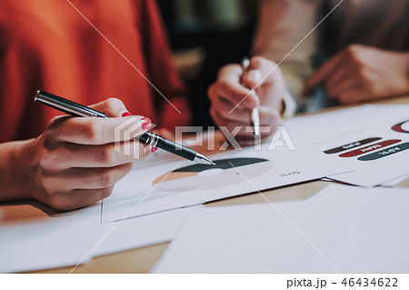 Close up man and woman working together 46434622