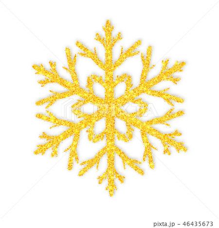 Gold shiny glitter snowflake isolated on white 46435673