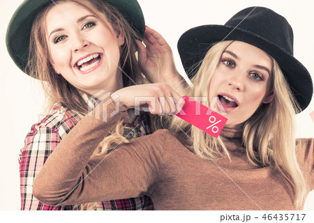 Two woman after sale shopping 46435717