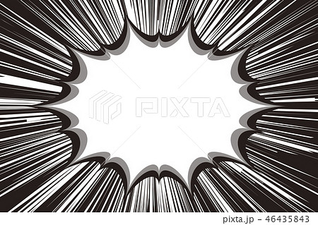 背景素材,漫画,ふきだし,台詞,集中線,爆発,大声,コピースペース,タイトル,スピード感,フレーム, 46435843