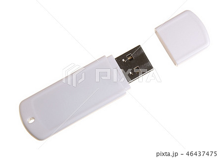 USB Flash Drive isolated on white background. Top view 46437475