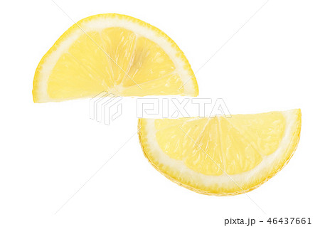 lemon slice isolated on white background closeup lemon slice isolated on white background closeup 46437661