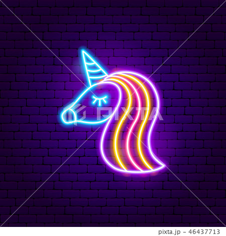 Unicorn Neon Signのイラスト素材