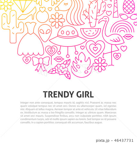 Trendy Girl Line Concept 46437731