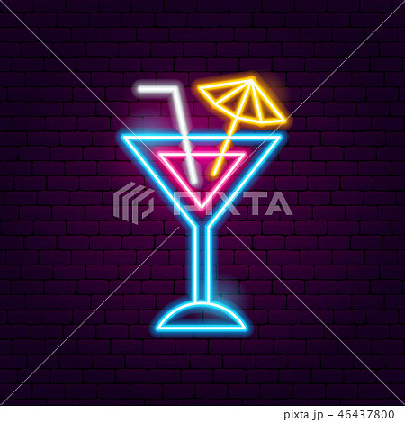 Cocktail Neon Signのイラスト素材