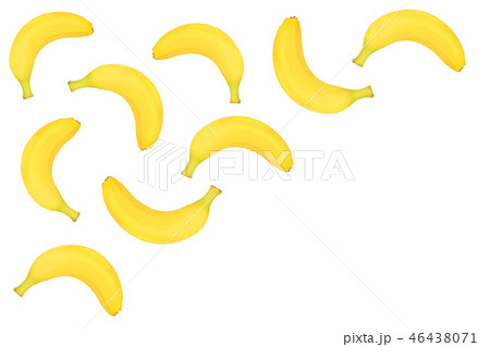 whole bananas isolated on white background with copy space for your text. Top view. Flat lay whole bananas isolated on white background with copy space for your text. Top view. Flat lay 46438071
