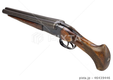 Illegal weapon sawn off shotgun isolated on white 46439446
