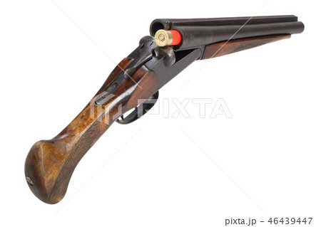 Illegal weapon sawn off shotgun isolated on white 46439447