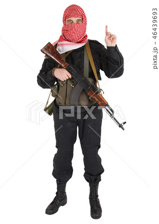 insurgent with AK 47 rifle insurgent with AK 47 rifle 46439693
