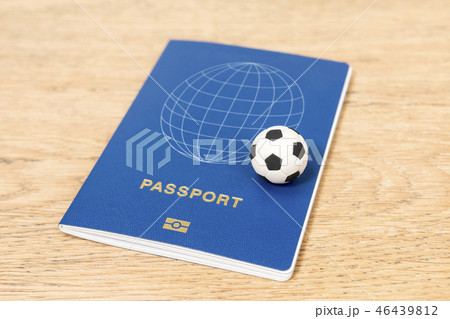 soccer ball on the passport soccer ball on the passport 46439812