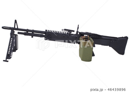 M60 machine gun with amminition tapeの写真素材 [46439896] - PIXTA
