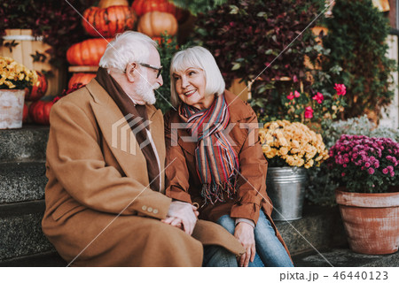 Happy senior couple enjoying company of each other Happy senior couple enjoying company of each other 46440123