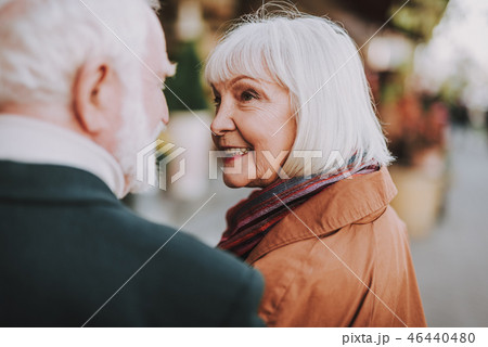 Senior lady feeling happy while spending time with husband 46440480