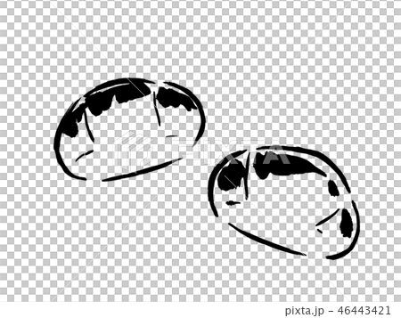 ロールパン バターロール 筆で描く料理 のイラスト素材